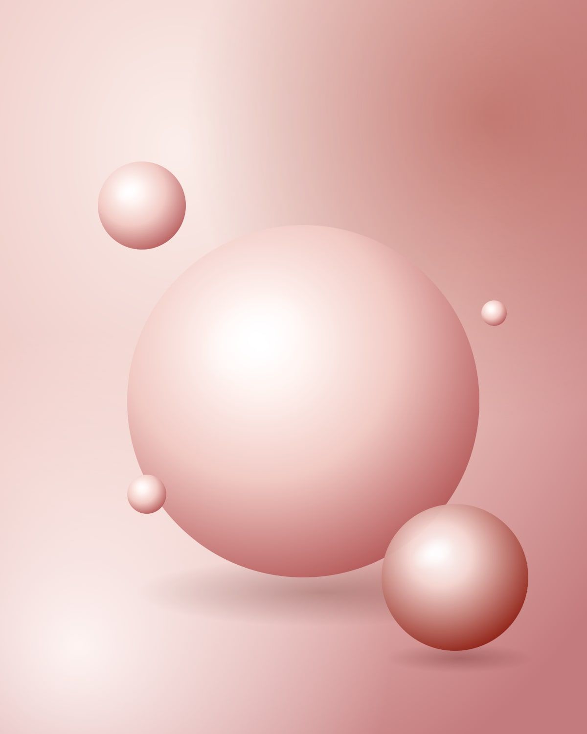 Abstrakte, schimmernde Perlen in Rosé als Sinnbild für Glass Skin